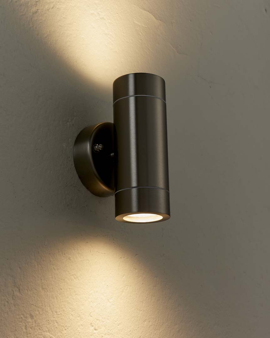 Freyza - Palin Outdoor 2 Light Wall Light Brushed Steel