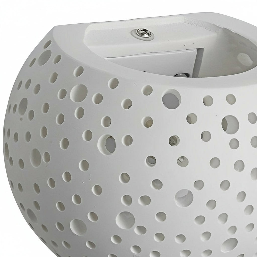Freyza - Nordic Wall Sconce Round Hollow Gypsum White LED 15cm / 6in Paintable Up Down Light