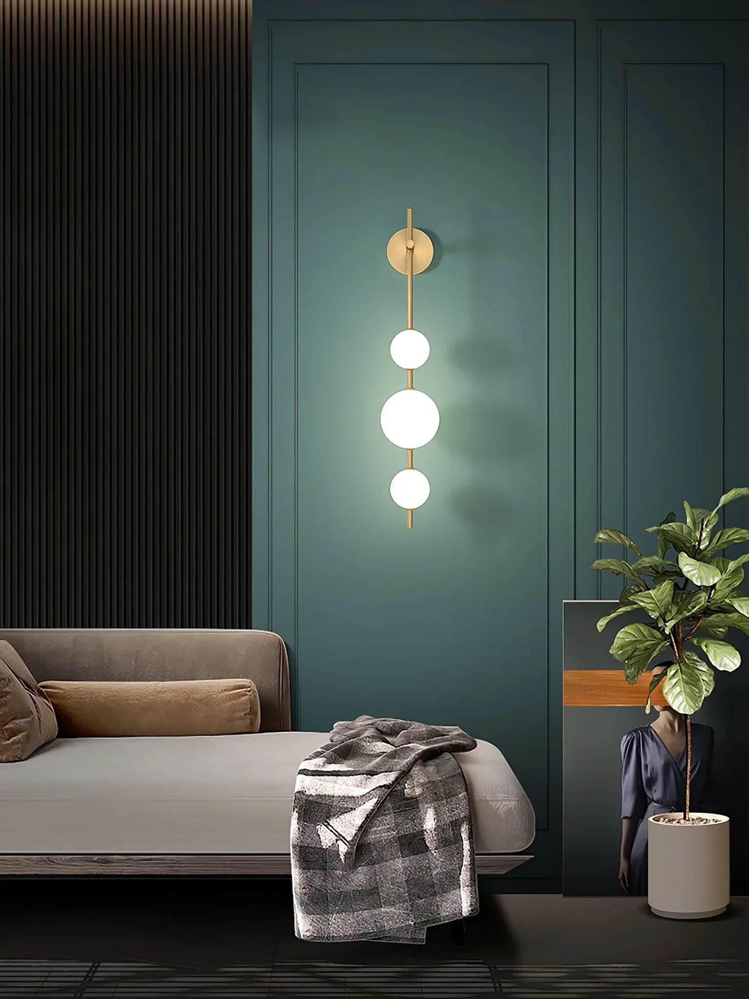 Freyza - Vertical Globe Wall Lamp
