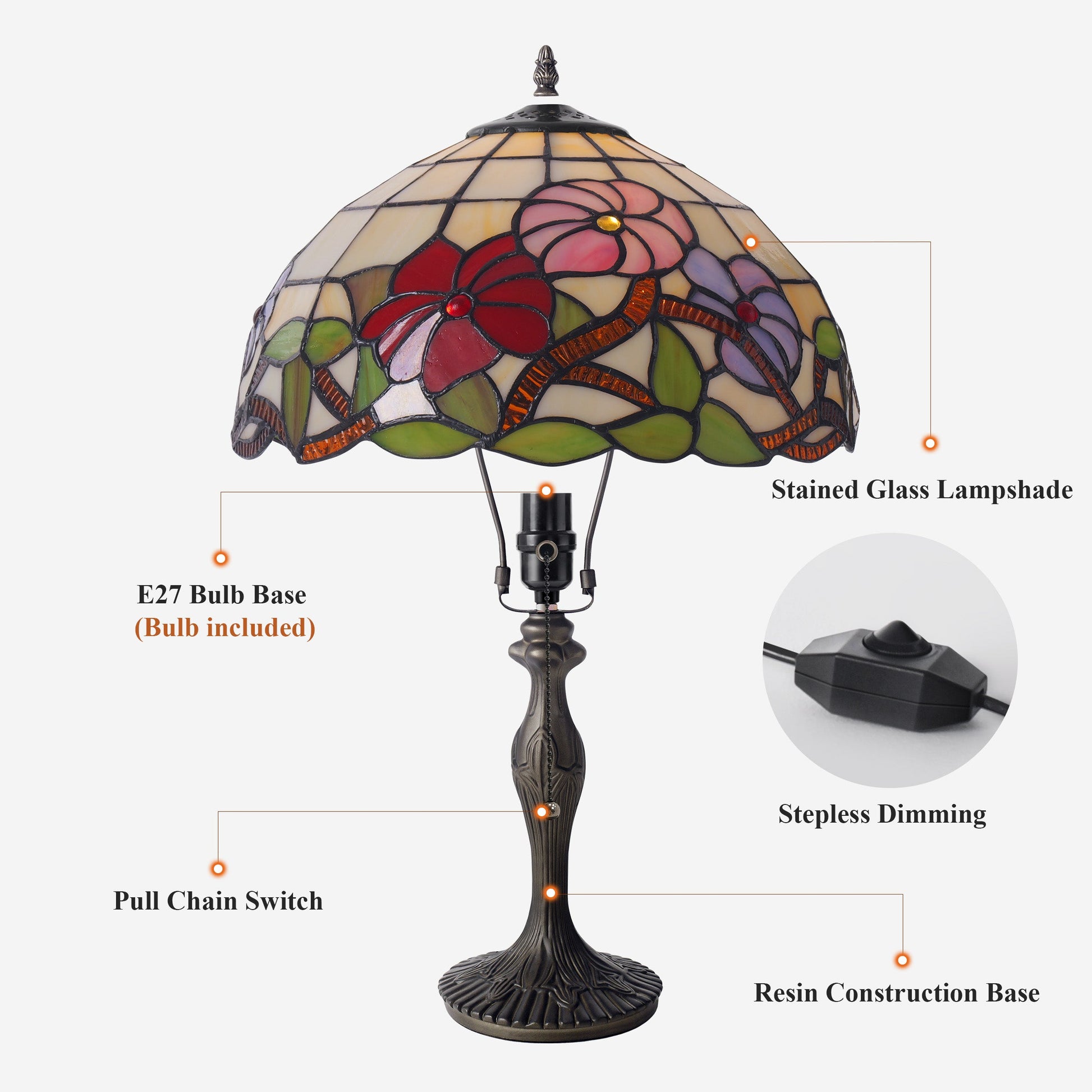 FloraGlow | Elegant Handcrafted Stained Glass Table Lamp 6