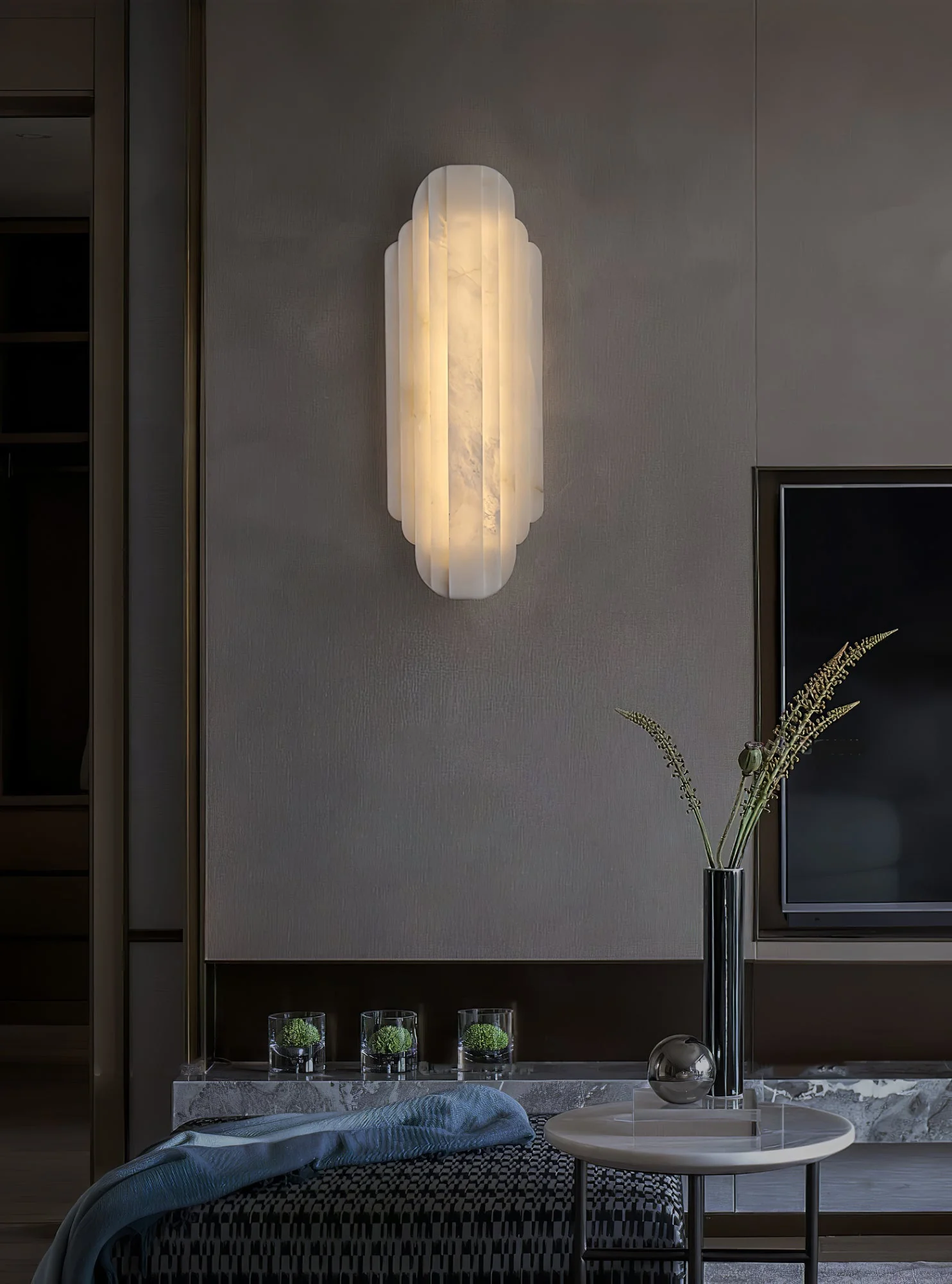 Freyza - Contemporary Alabaster Wall Sconce