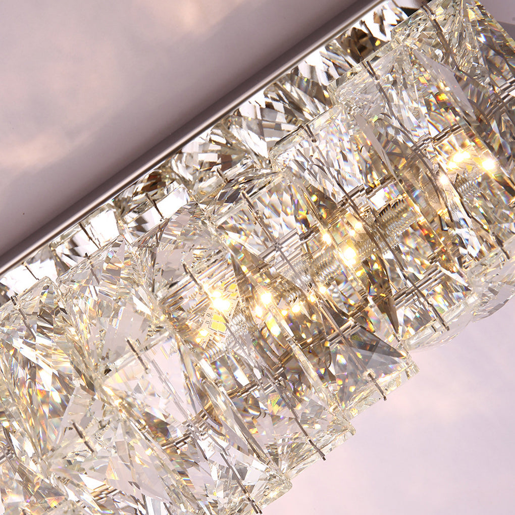 Freyza - Modern Crystal Pillar LED Wall Sconce – Luxury 3-Color Dimmable Wall Light (Gold/Silver)