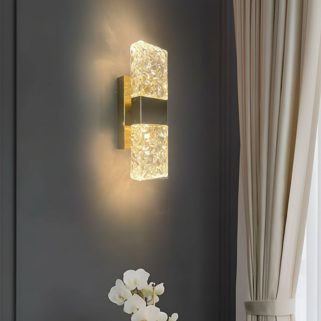 Freyza - Crystal Wall Sconce | Water Ripple Up Down Metal LED 30cm / 12in Modern Art Decor Light