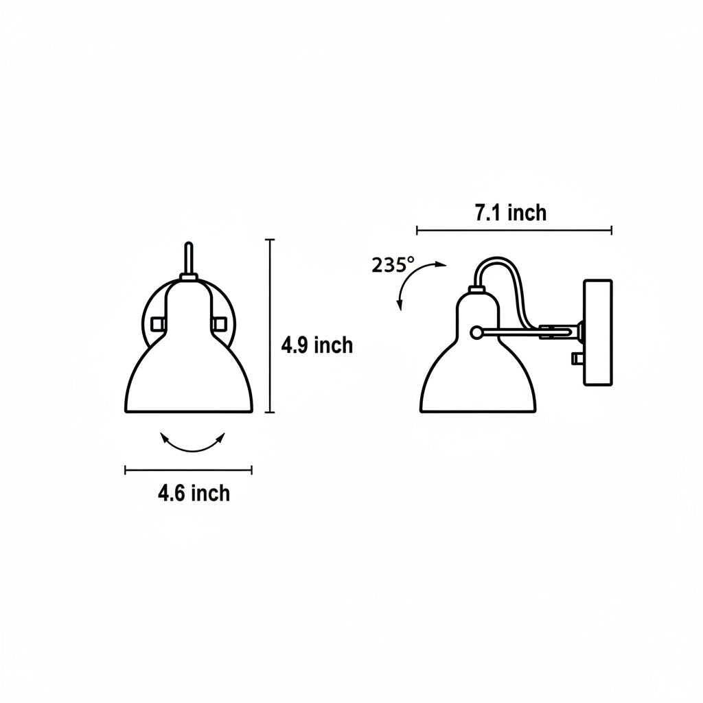 Freyza - LED Wall Sconce Light – Modern Nordic Rotatable White Glass (18x12cm / 7.1x4.6in)