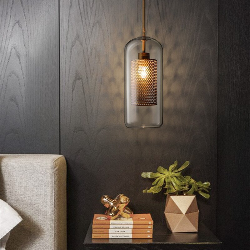 Freyza | Hessa Contemporary Golden Gold Glass Pendant Light – Contemporary Kitchen Dining Room