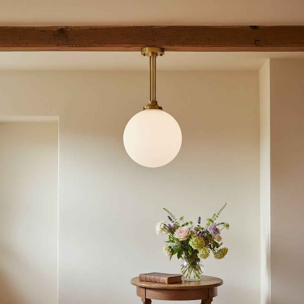 Freyza | Brass Globe Pendant Light – Kitchen Island