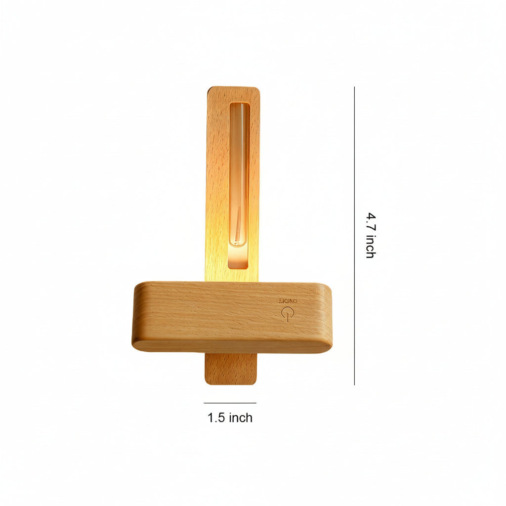 Freyza - LED Wall Sconce Light – Minimalist Wooden Magnetic USB Rechargeable (12x4cm / 4.7x1.5in)