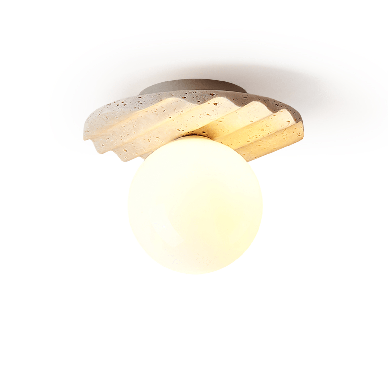 Freyza | Suspension de plafond ondulée en travertin – Chambre, salon
