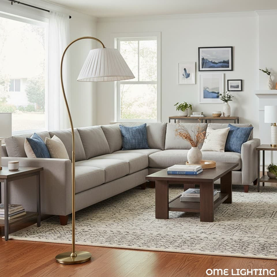 Freyza | Grace Pleated Linen Shade Floor Lamp
