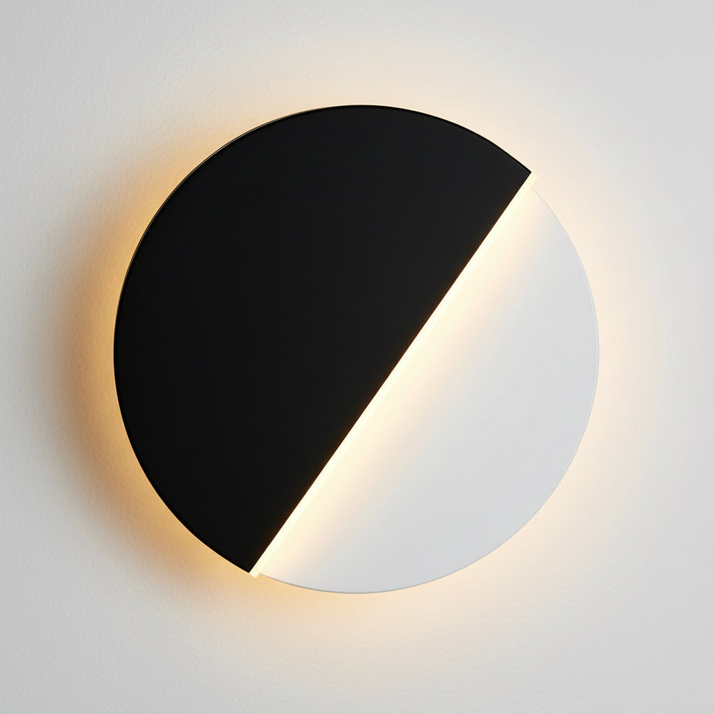 Freyza - LED Wall Sconce – Circular 350° Rotatable Black Acrylic (Integrated LED & 23cm)