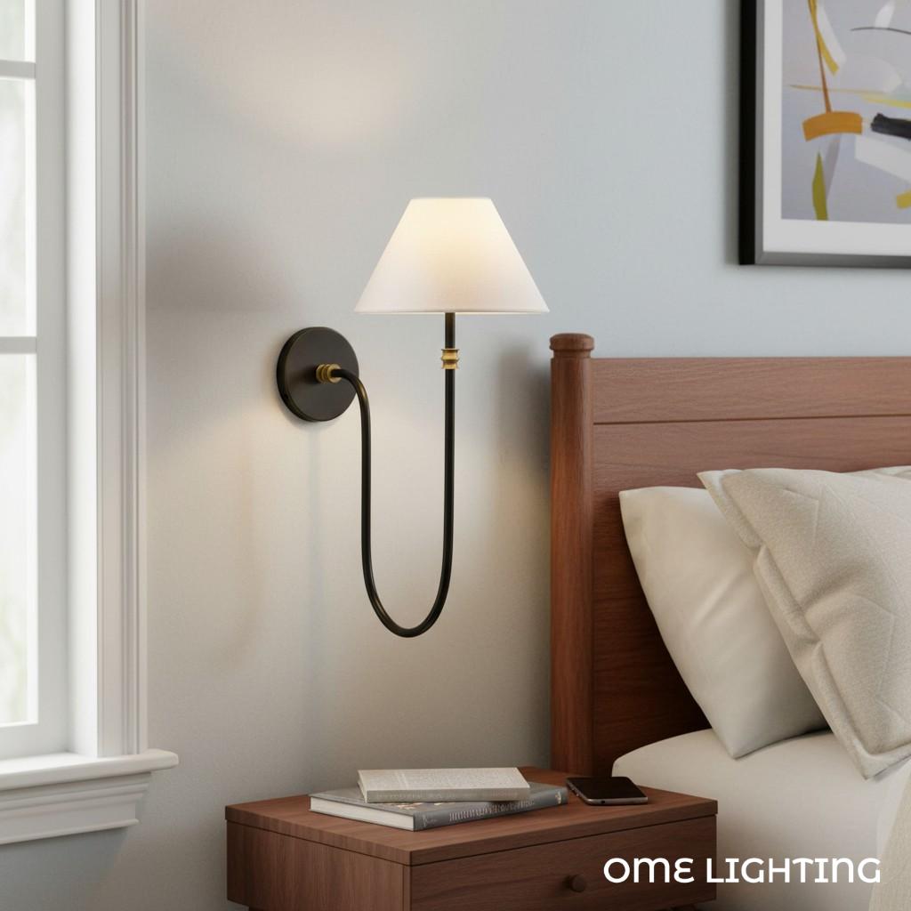 Freyza | 1-Light Fabric Wall Light – Bedroom Hallway
