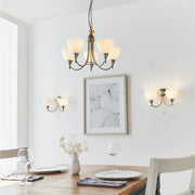 Lunaris | Elegant Adjustable Satin Chrome 5-Light Pendant Fixture 1