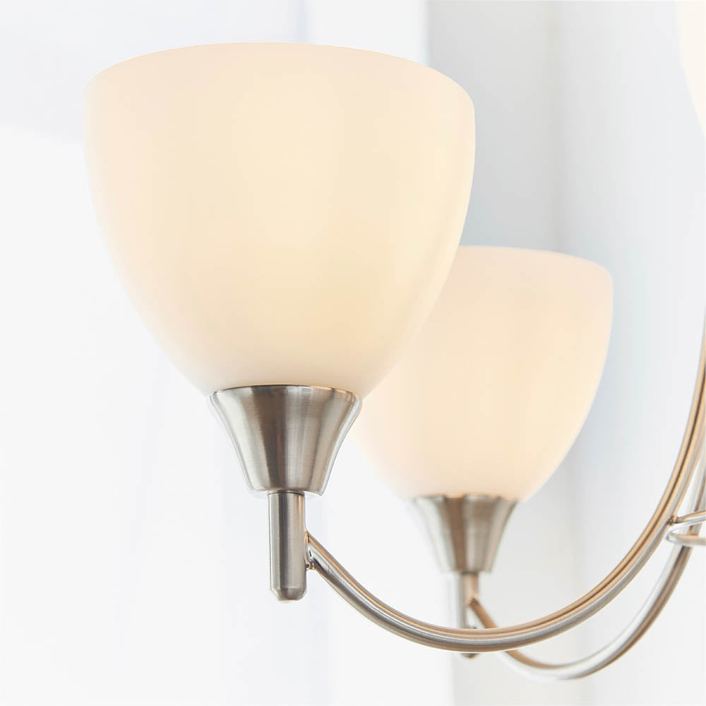 Lunaris | Elegant Adjustable Satin Chrome 5-Light Pendant Fixture 6
