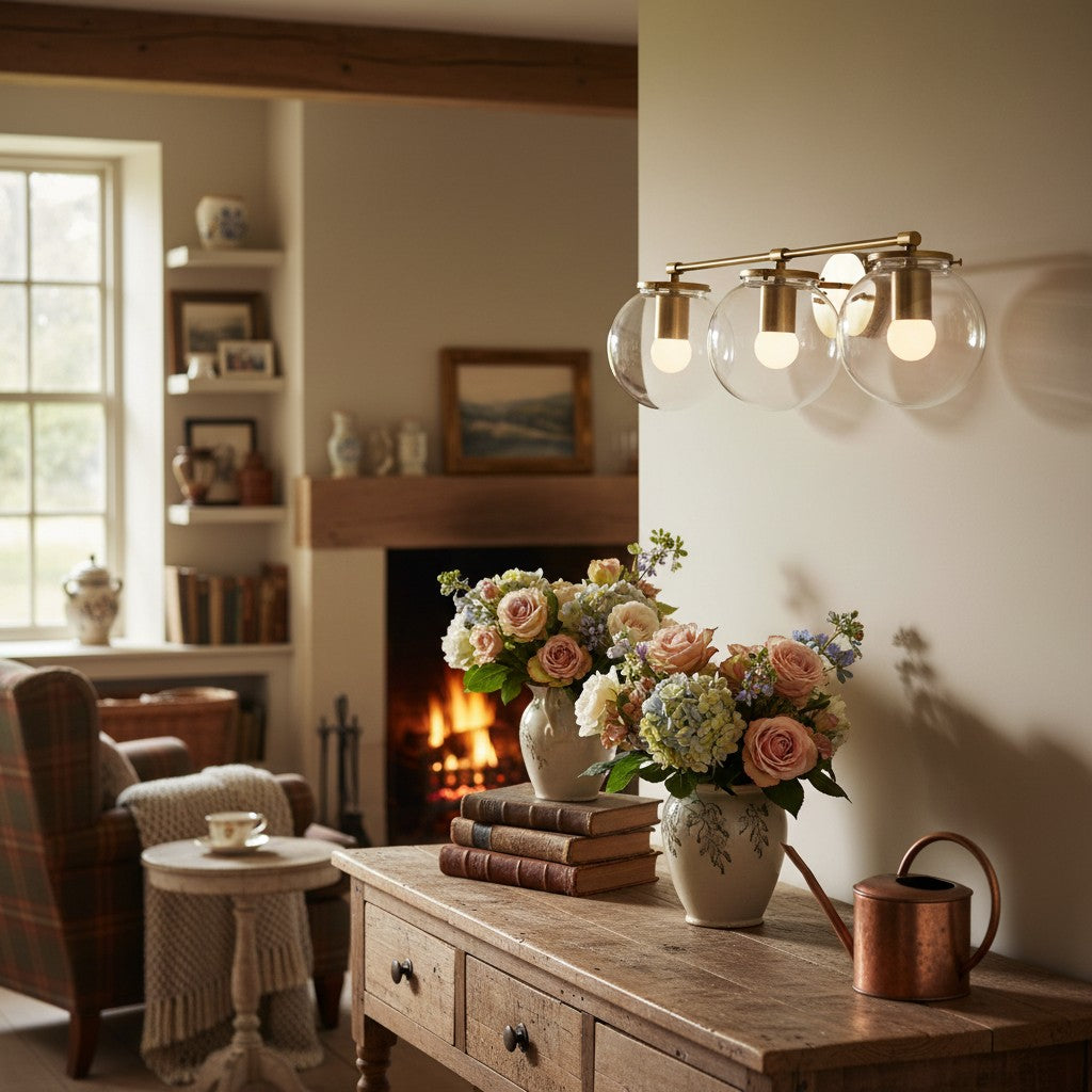 Freyza | 3-Light Glass Wall Sconce – Living Room Hallway