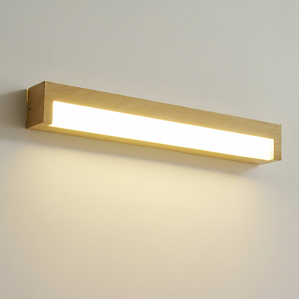 Freyza - LED Wall Sconce Light – Modern Minimalist Geometric Wood Grain Iron (30x10cm / 11.8x3.9in)