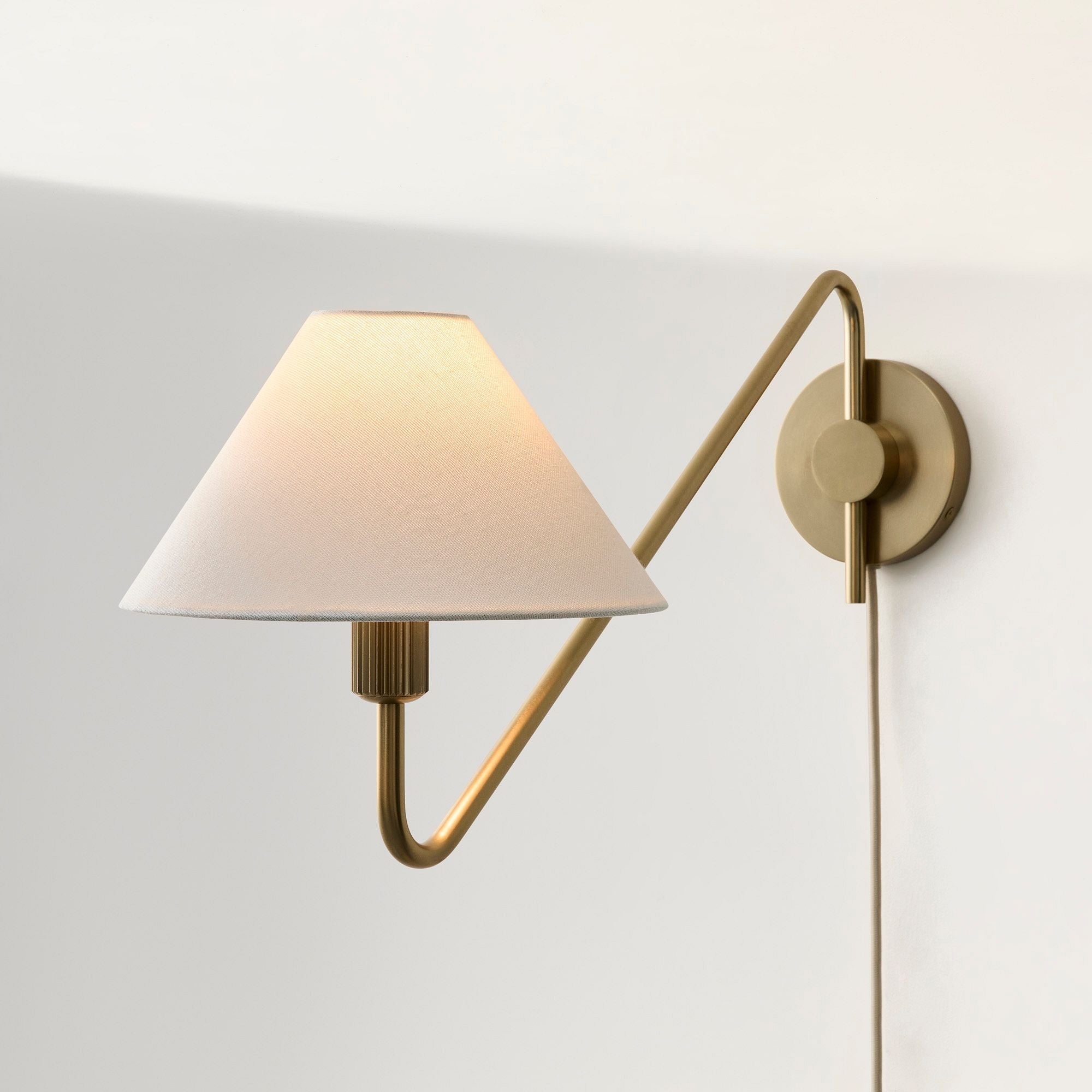 Freyza | Brass Fabric Wall Light – Bedroom Hallway