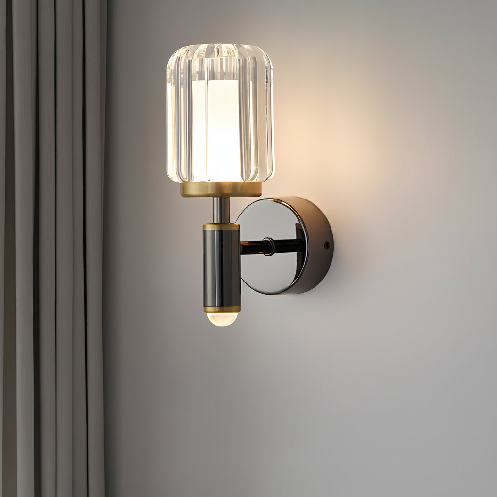 Freyza - LED Wall Sconce Light – Modern Clear Acrylic Crystal Aluminum (22x15cm / 8.7x5.9in)