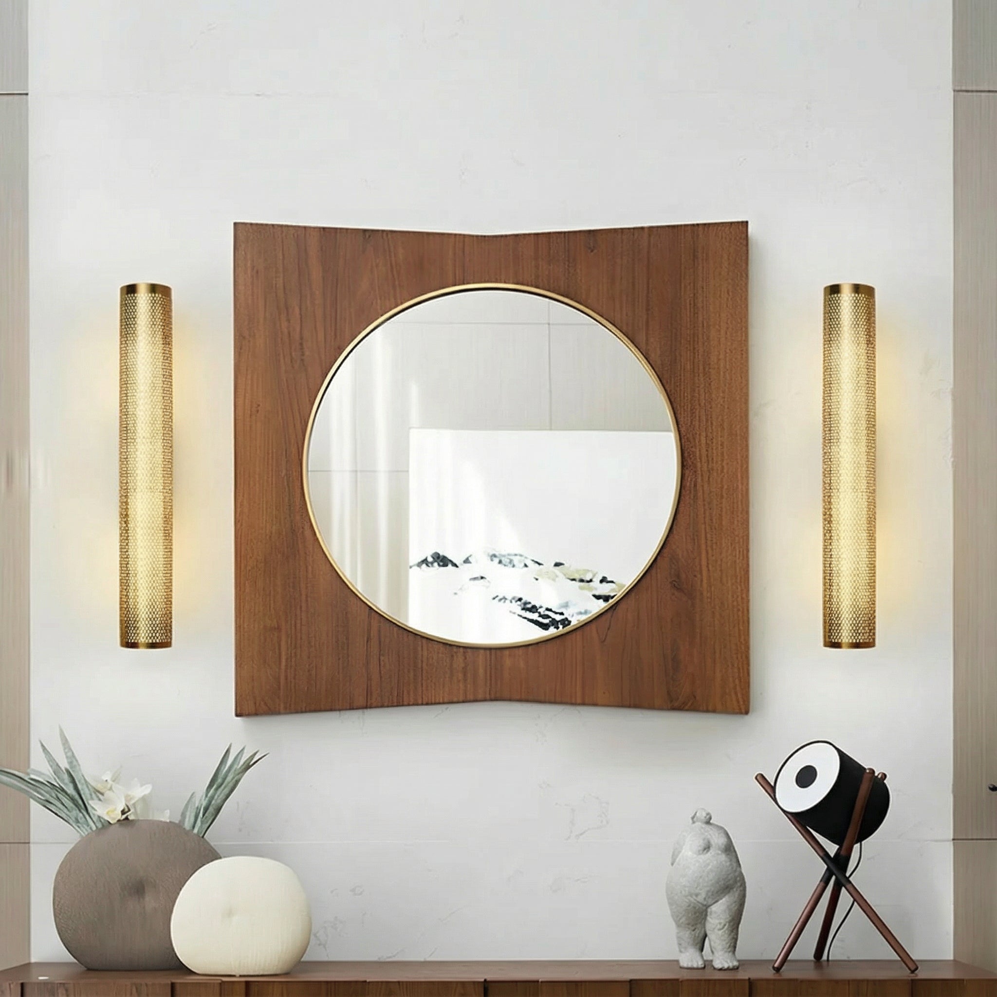 Freyza - LED Wall Sconce Gold Mesh Indoor Accent Light Bathroom Vanity 40cm / 16in 12W