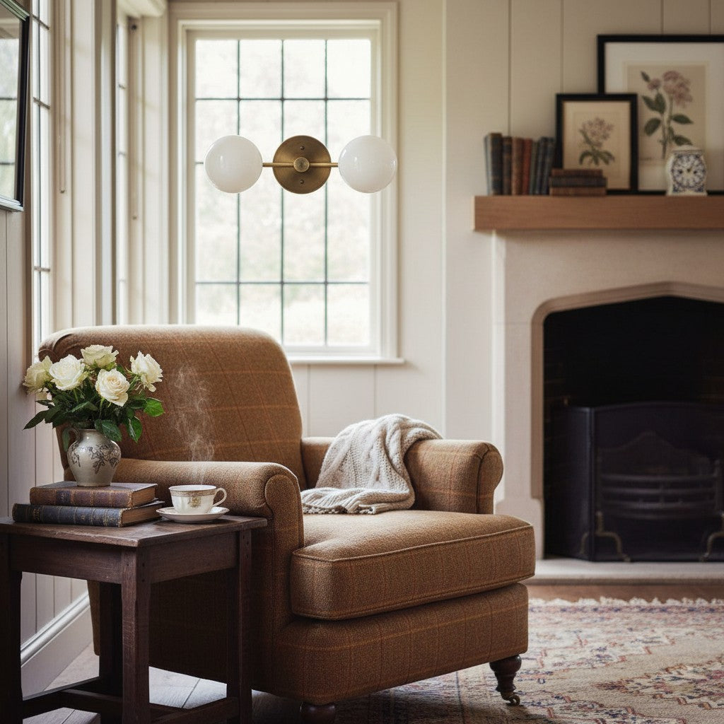 Freyza | Brass Wall Sconce – Modern Living Room Hallway
