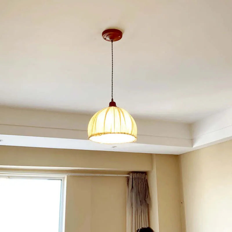 Freyza | Suspension en tissu vintage Haloa – Luminaire suspendu vintage pour cuisine et salle à manger