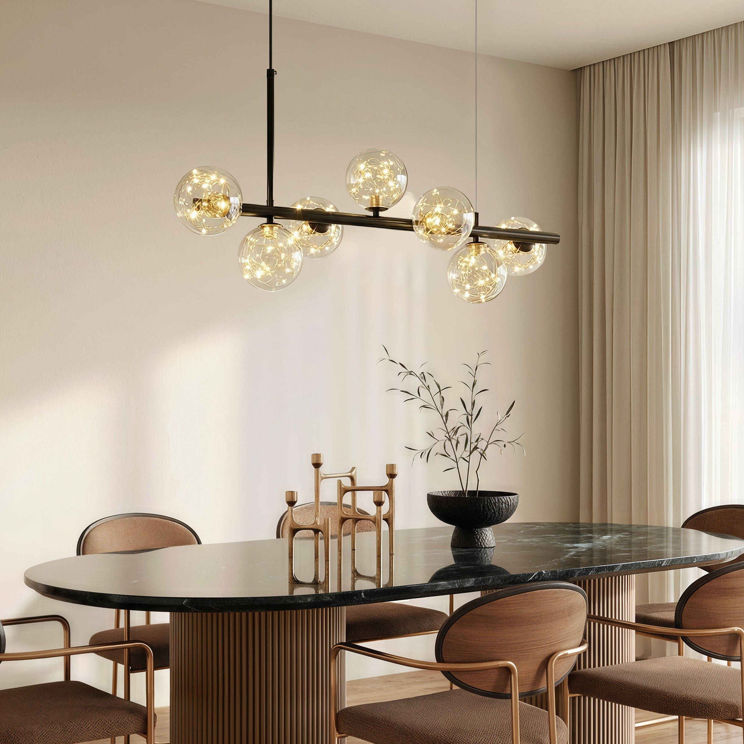 Freyza - Lightsin Cumulus - Modern Metal Chandelier with LED Starry Sky Effect