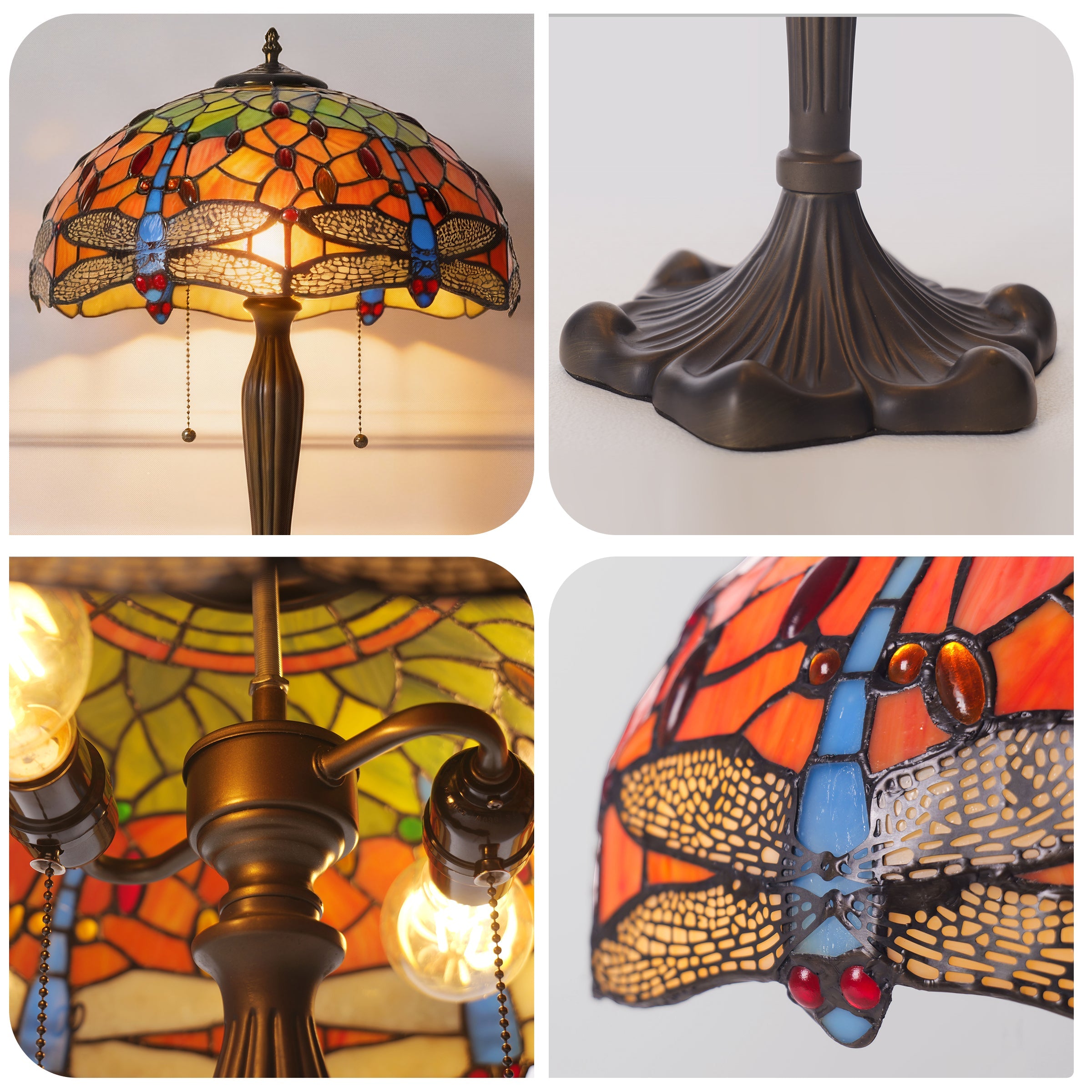 Luminara | Elegant Handcrafted Stained Glass Dragonfly Table Lamp 6