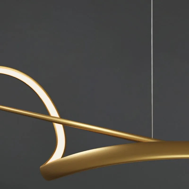 Freyza | Suspension Zelin Wave en laiton noir – Luminaire minimaliste pour cuisine et salle à manger