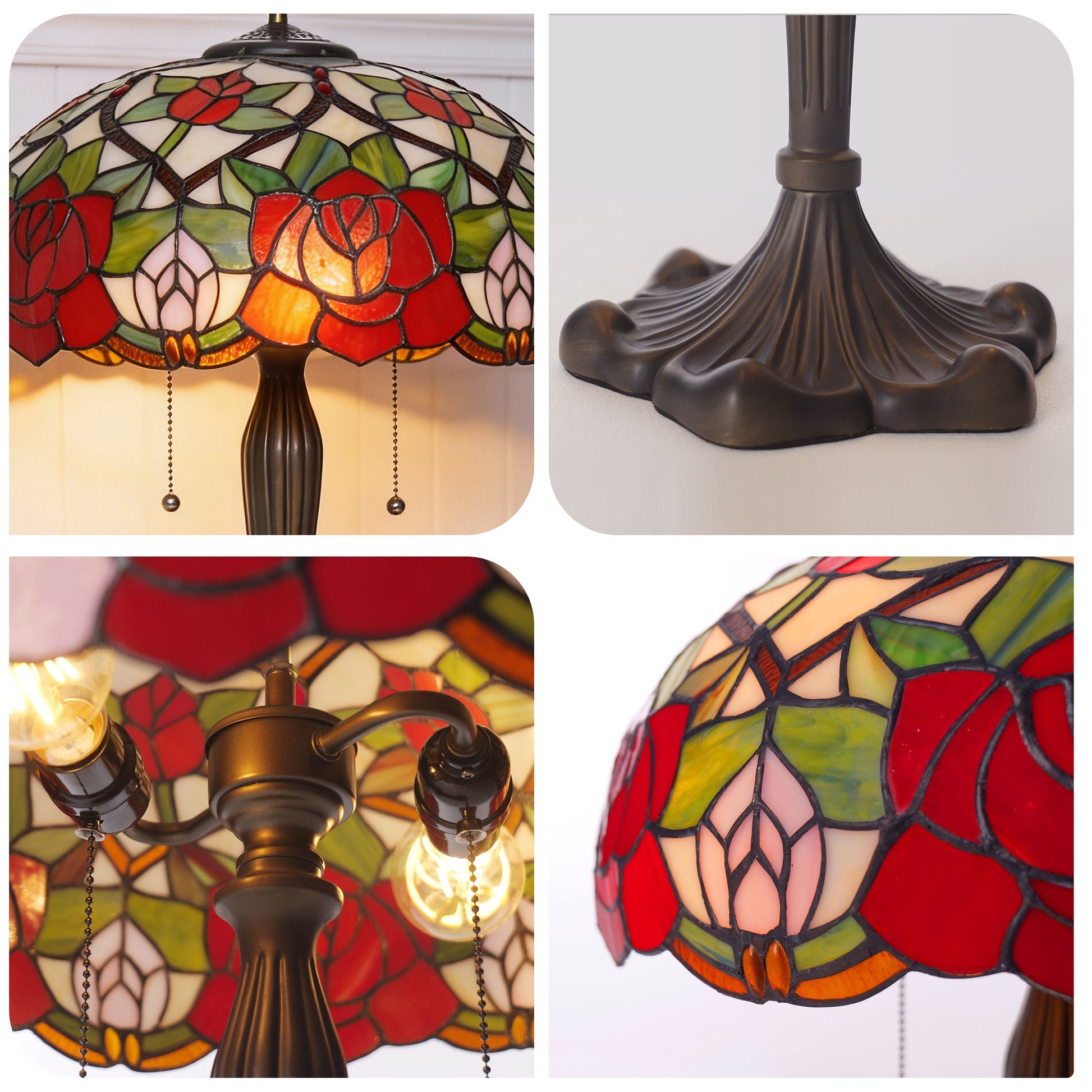 RoseGlass | Elegant Handcrafted Stained Glass Table Lamp 5