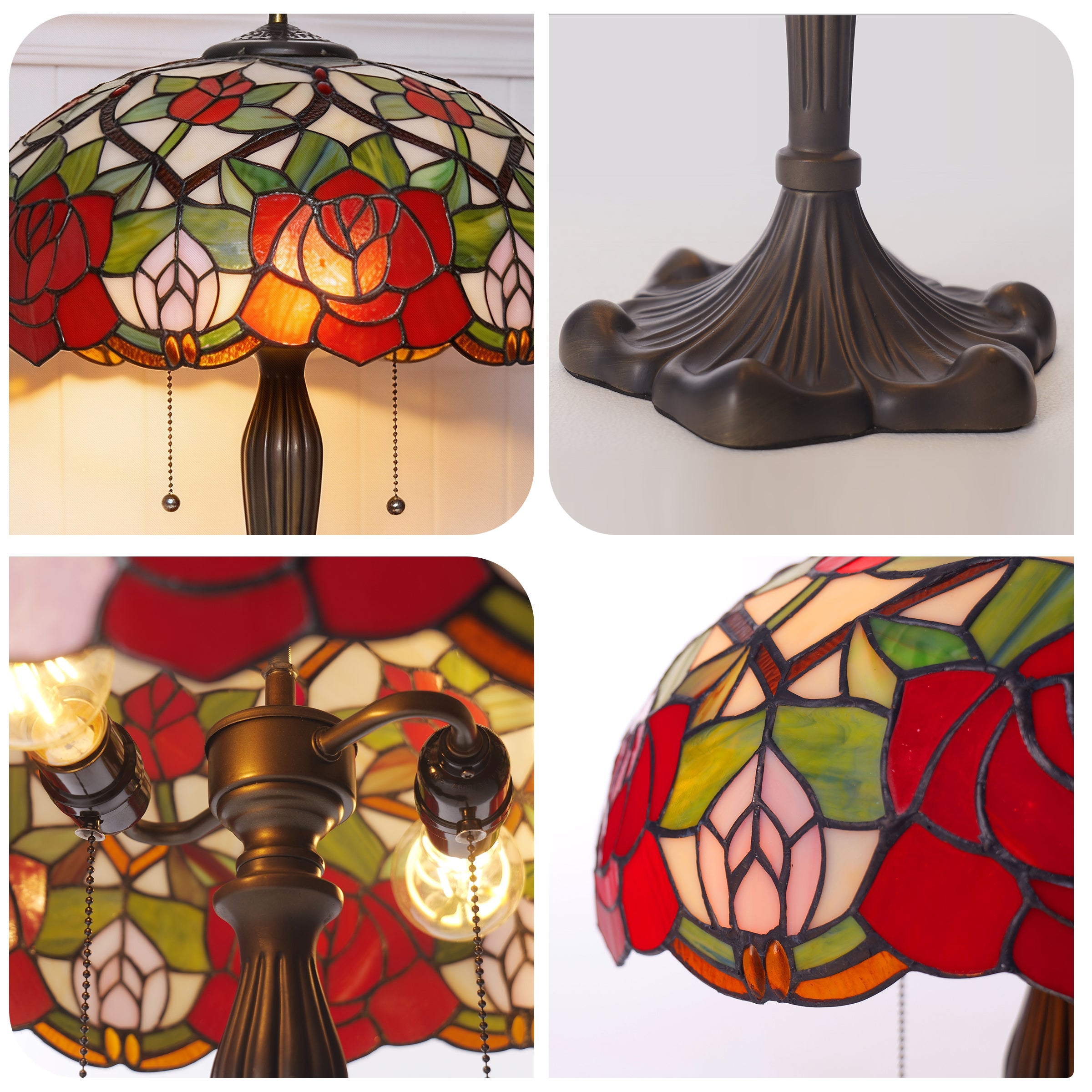 RoseGlass | Elegant Handcrafted Stained Glass Table Lamp 5