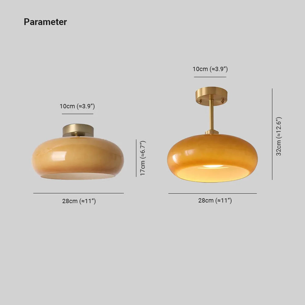 Freyza | Plafonnier encastré en verre Charlotte – chambre, couloir, cuisine