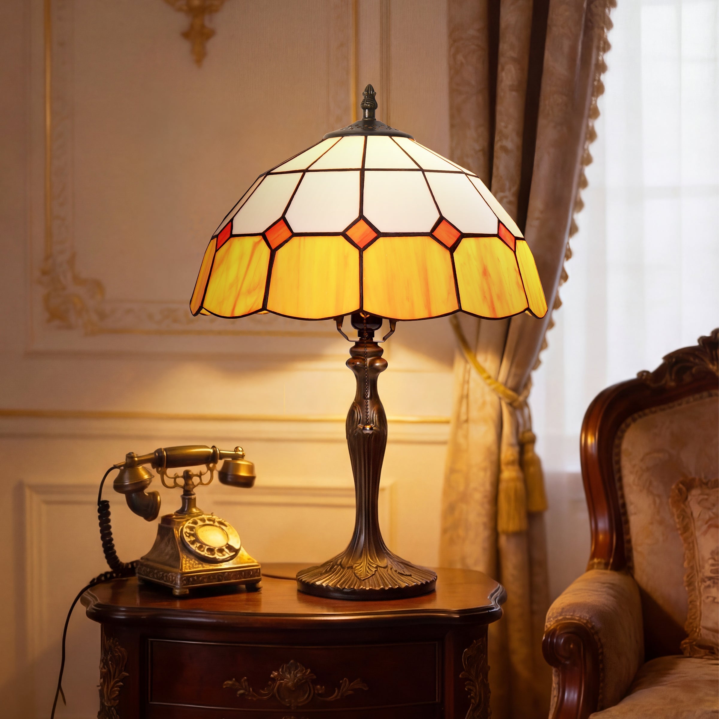LuminaraCraft | Elegant Handcrafted Stained Glass Table Lamp 2
