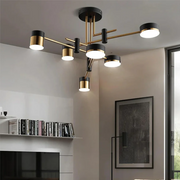 Freyza - Modern Black & Gold LED Ceiling Light | Flush Mount Fixture with 3 Colour Temperatures