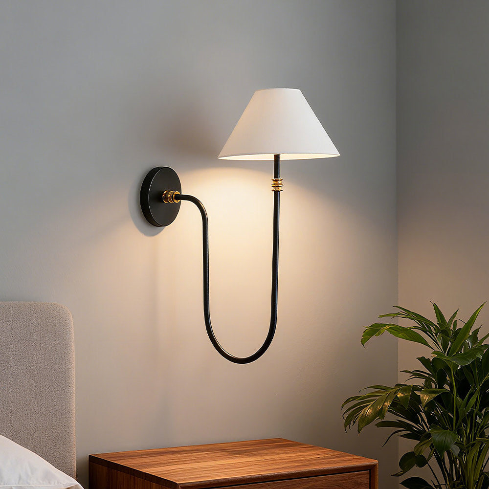 Freyza | 1-Light Fabric Wall Light – Bedroom Hallway