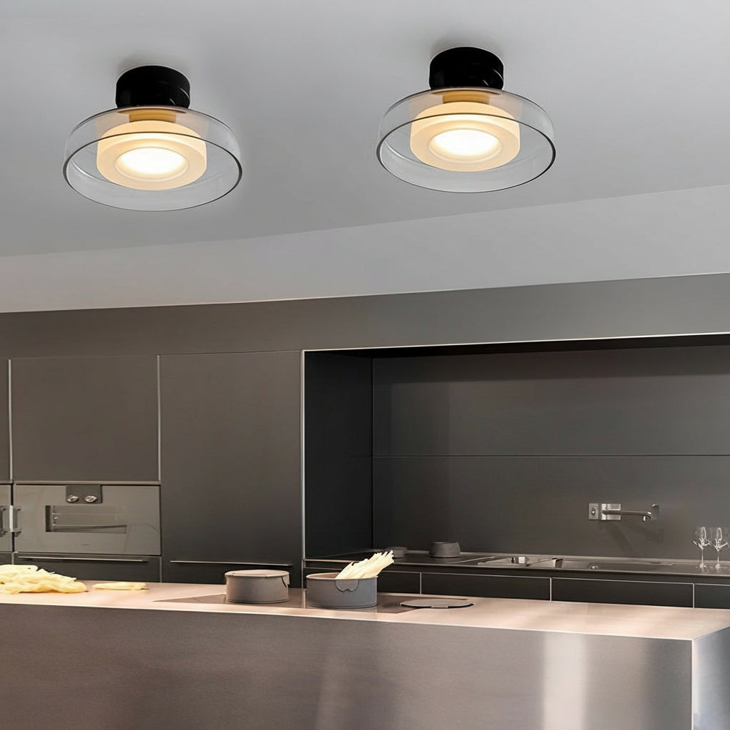 Freyza - LED Wall Sconce – Round Glass Smoke Gray Transparent (Integrated LED & 23cm)