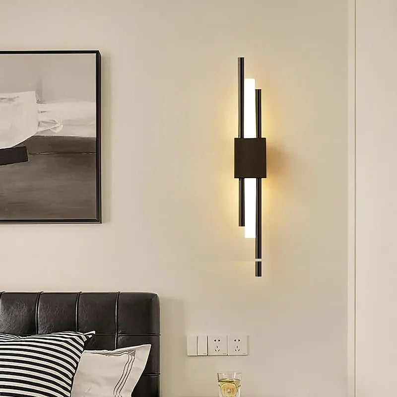 Freyza | Applique murale d’intérieur moderne Dune noire et dorée – chambre et salon modernes