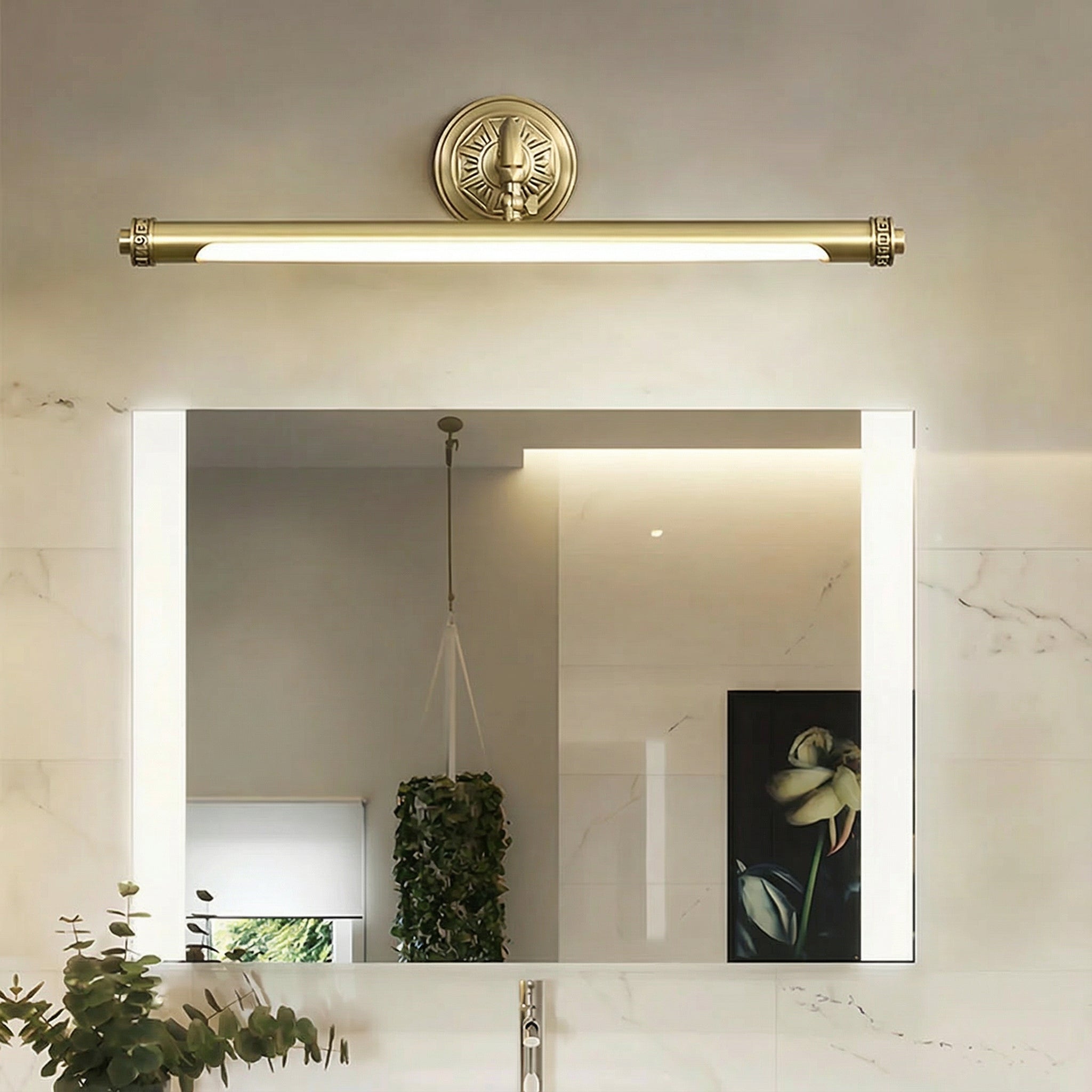 Freyza - LED Bathroom Mirror Light Modern Waterproof Brass Vanity Sconce 41-71cm 7-12W