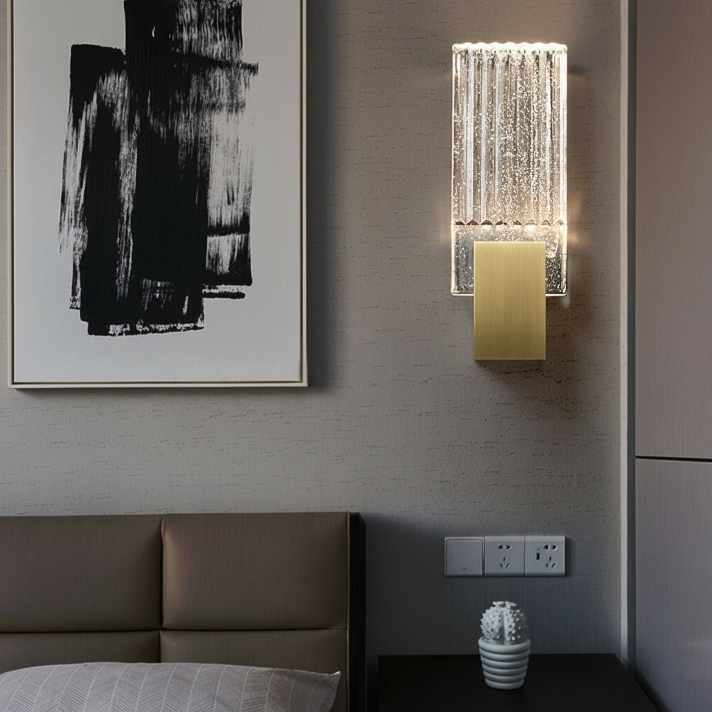 Freyza - LED Wall Sconce Light – Postmodern Crystal Gold Stainless Steel (33x13cm / 13x5in)