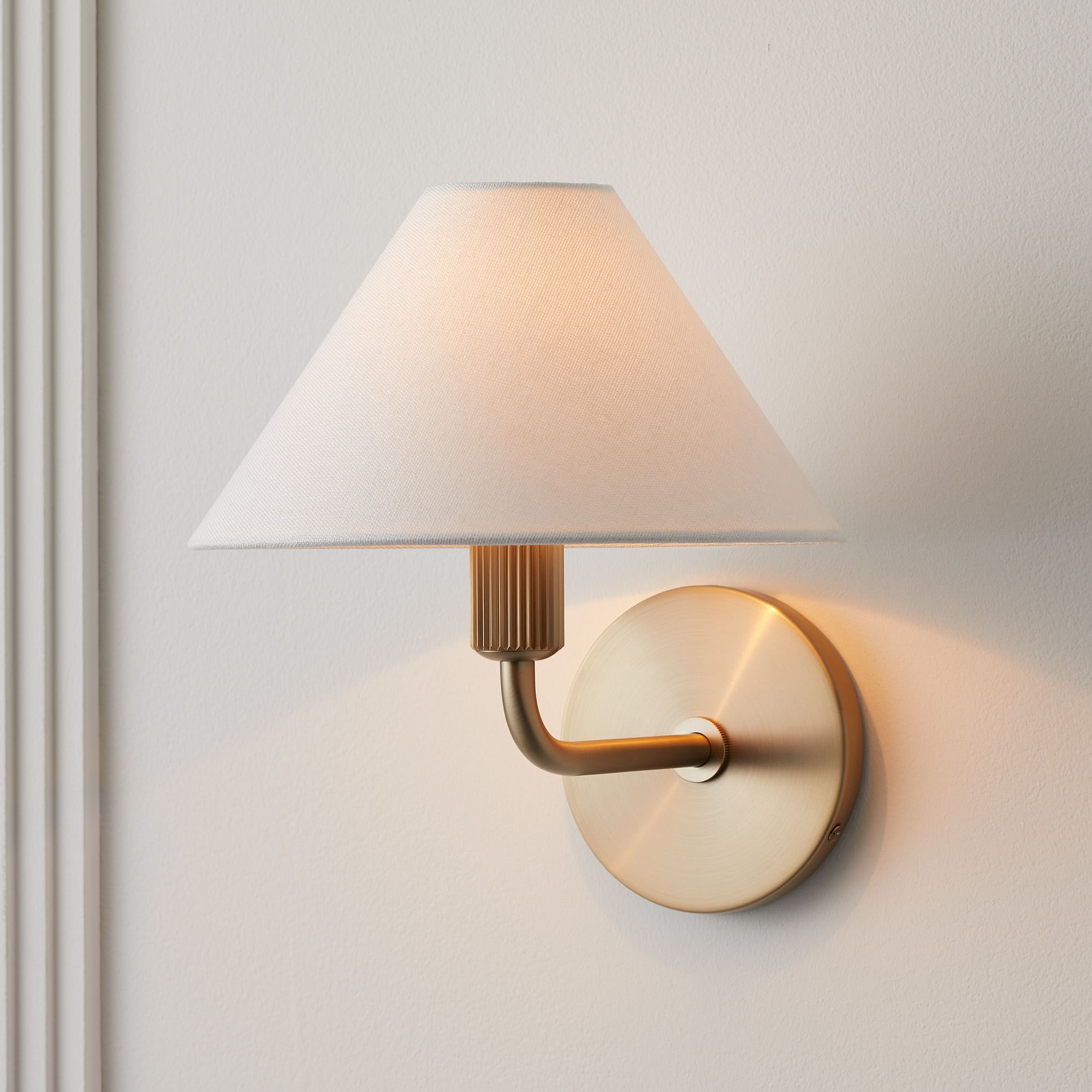 Freyza | Vector Fabric Brass Wall Sconce