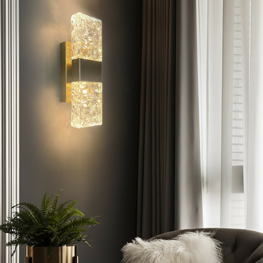 Crystal Wall Sconce | Water Ripple Up Down Metal LED 30cm / 12in Modern Art Decor Light