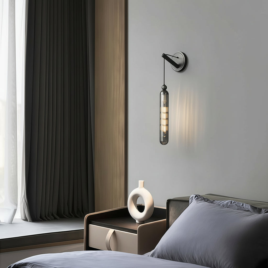 Freyza - LED Wall Sconce – Minimalist Brass Glass Globe Pendant G9 (12x45cm)