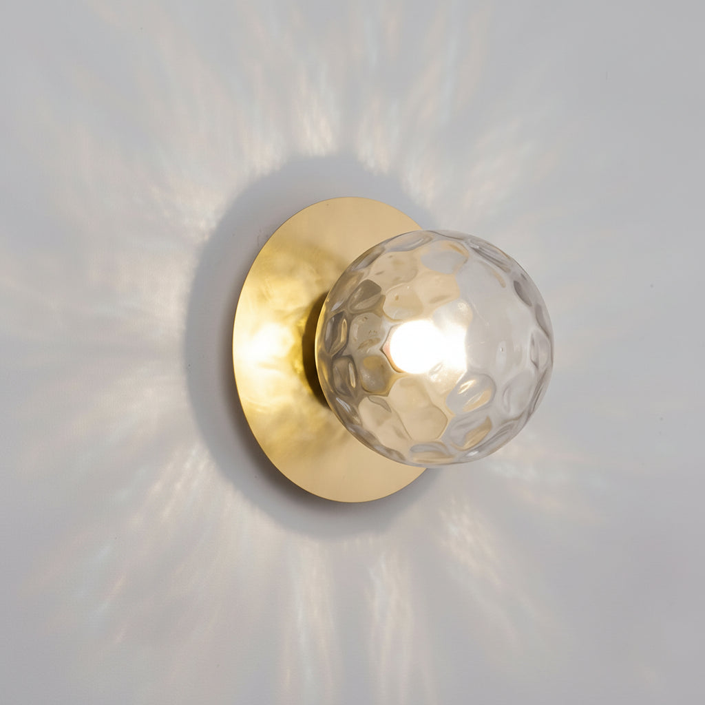 Freyza - LED Wall Sconce – Round Glass Ball Globe 12W Gold (15cm / 6in)