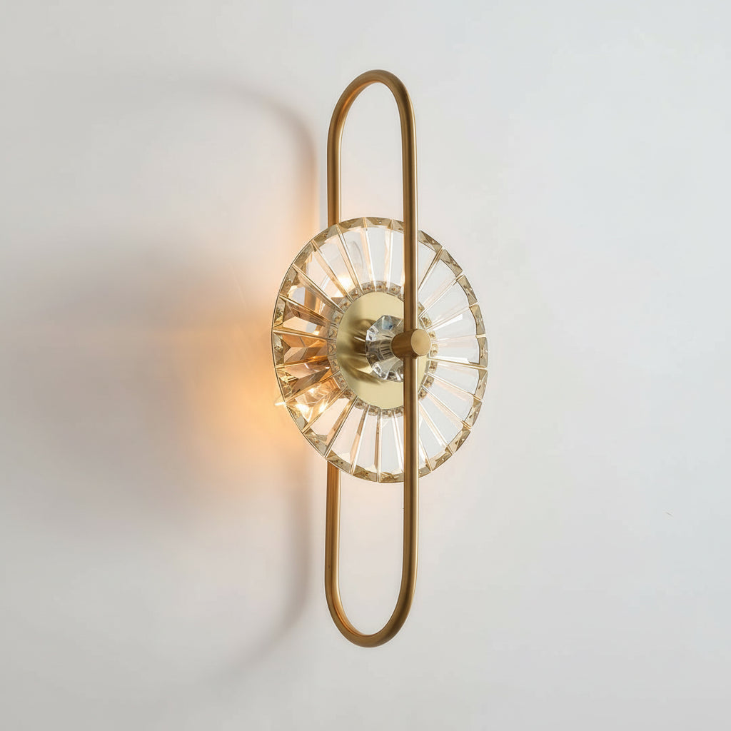 Freyza - LED Wall Sconce – Art Deco Crystal Gold Iron E14 (25x63cm)