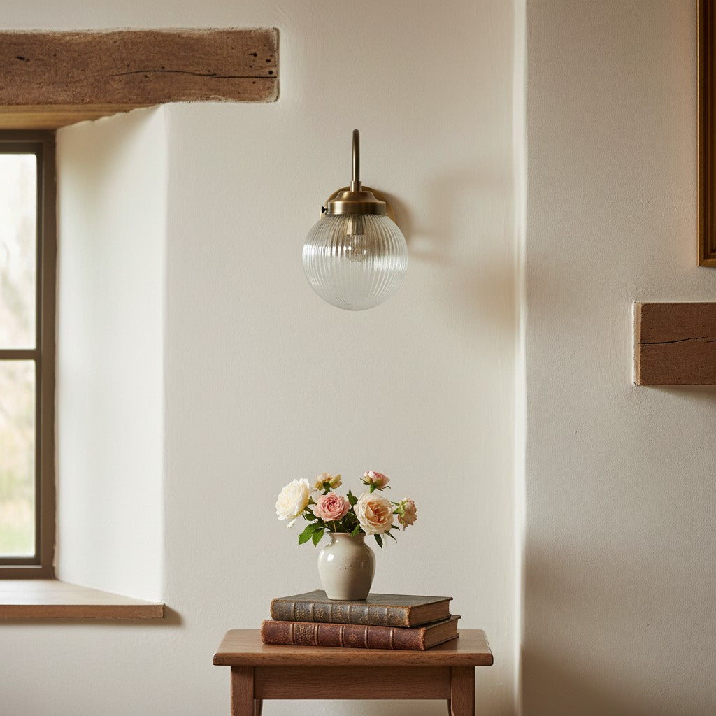 Freyza | Glass Wall Sconce – Industrial Living Room Hallway
