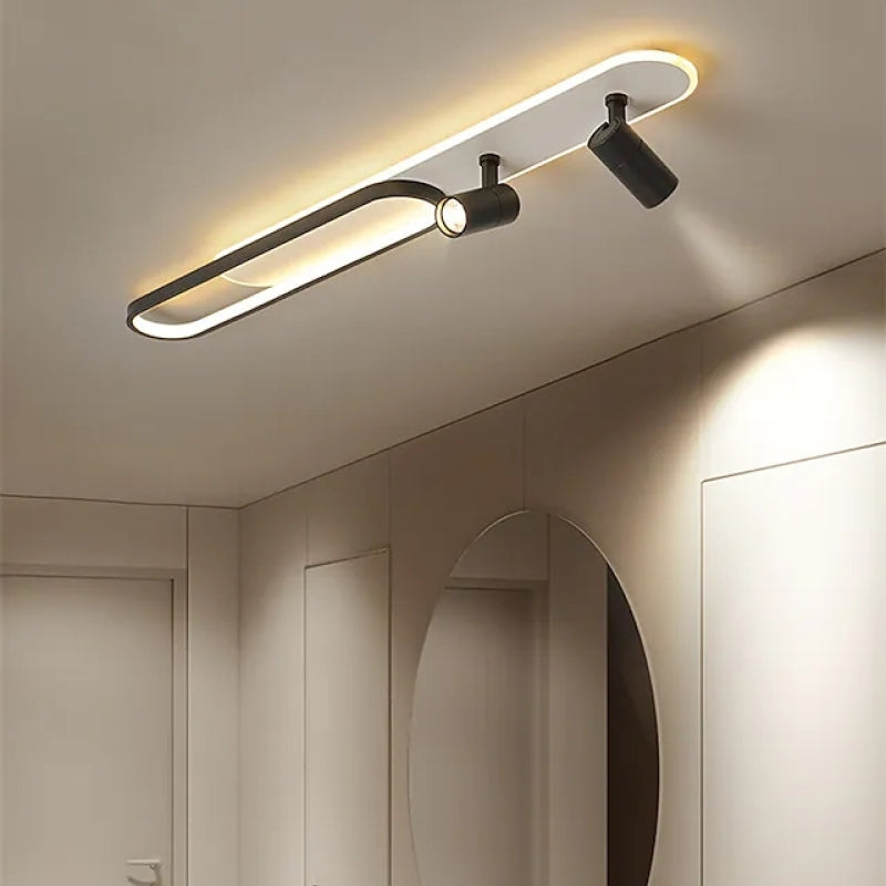 Freyza | Plafonnier encastré noir et doré – Moderne pour chambre, couloir et cuisine