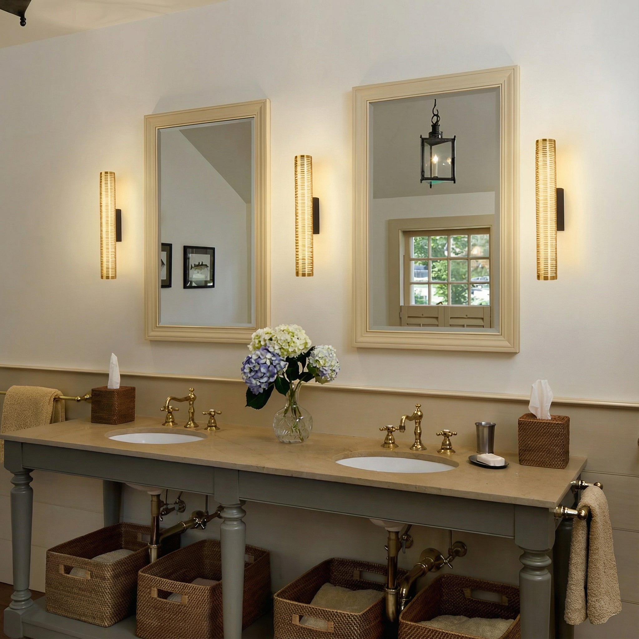 Freyza - LED Wall Sconce Gold Mesh Indoor Accent Light Bathroom Vanity 40cm / 16in 12W