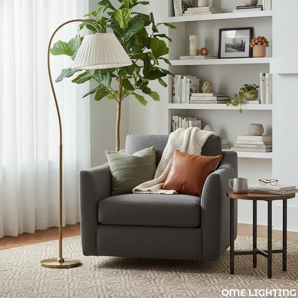 Freyza | Grace Pleated Linen Shade Floor Lamp