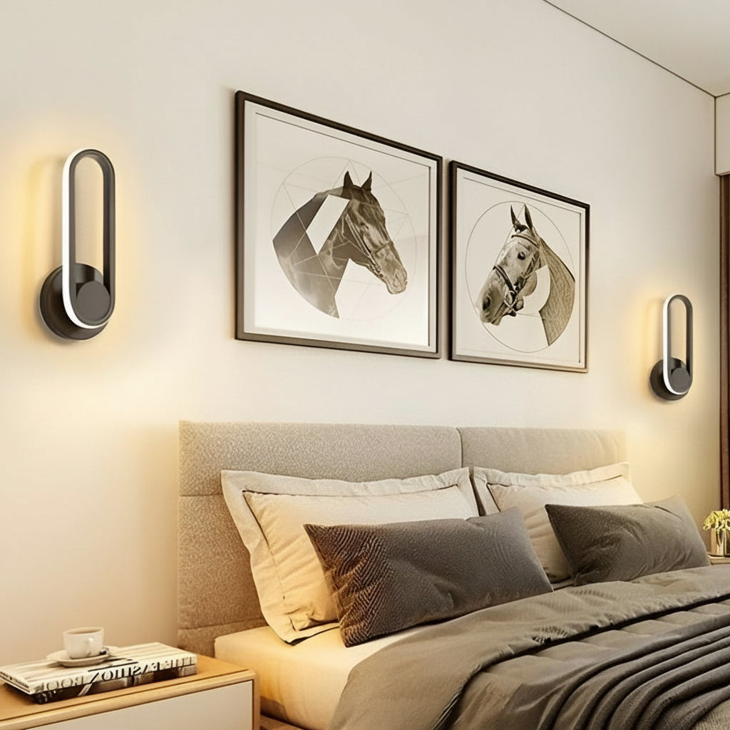 Freyza - Modern 330° Rotatable LED Nordic Wall Lamp – Adjustable Rounded Rectangular Sconce (Gold/Black/White)