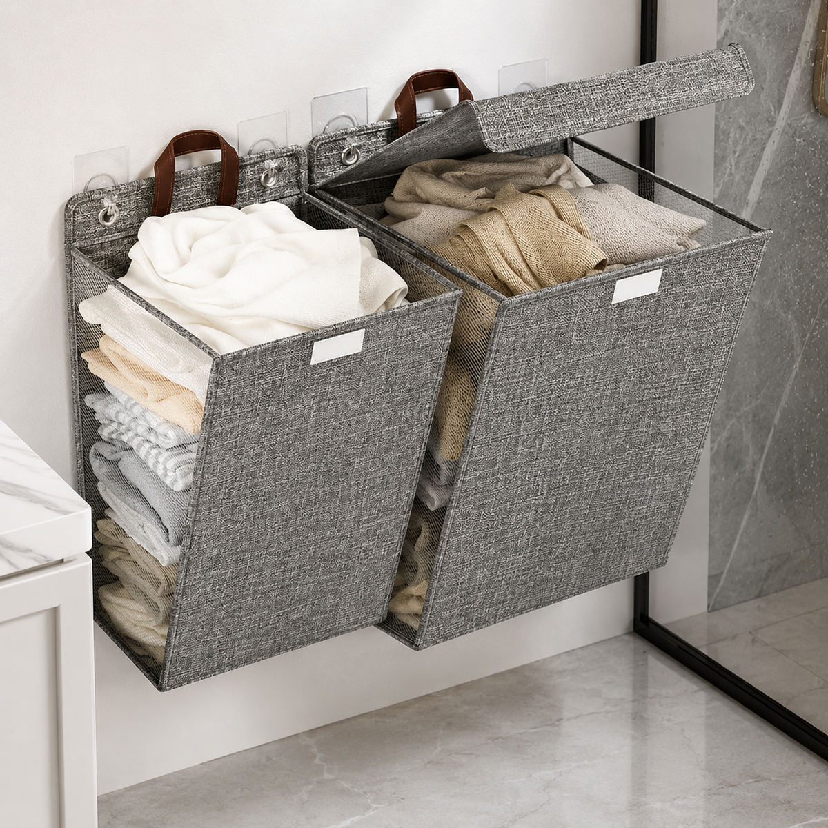 Wallora Foldable Wall-Mounted Laundry Basket