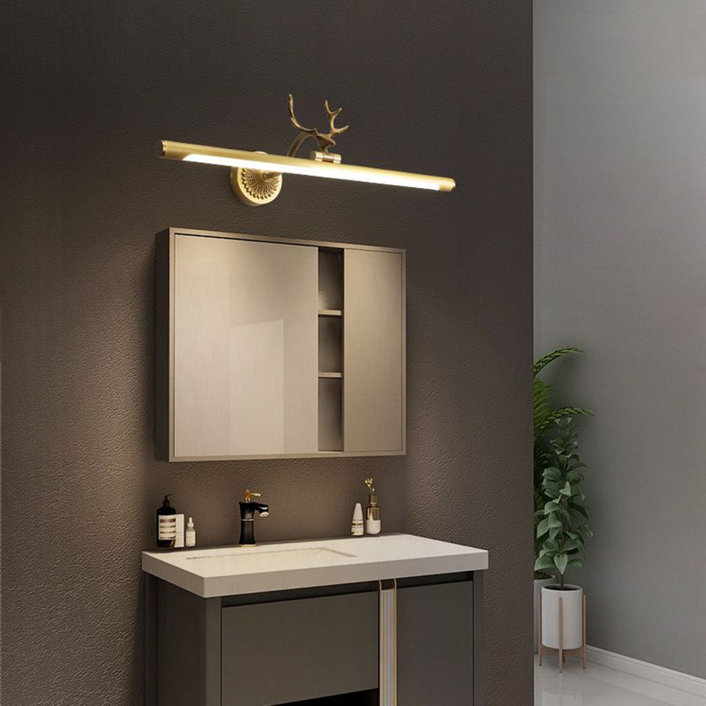Freyza | Applique de salle de bains noire en laiton – Miroir de salle de bains moderne