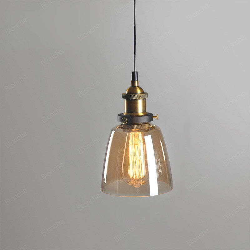 Freyza | June Industrial Glass Glass Pendant Light – Industrial Kitchen Dining Room